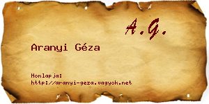 Aranyi Géza névjegykártya